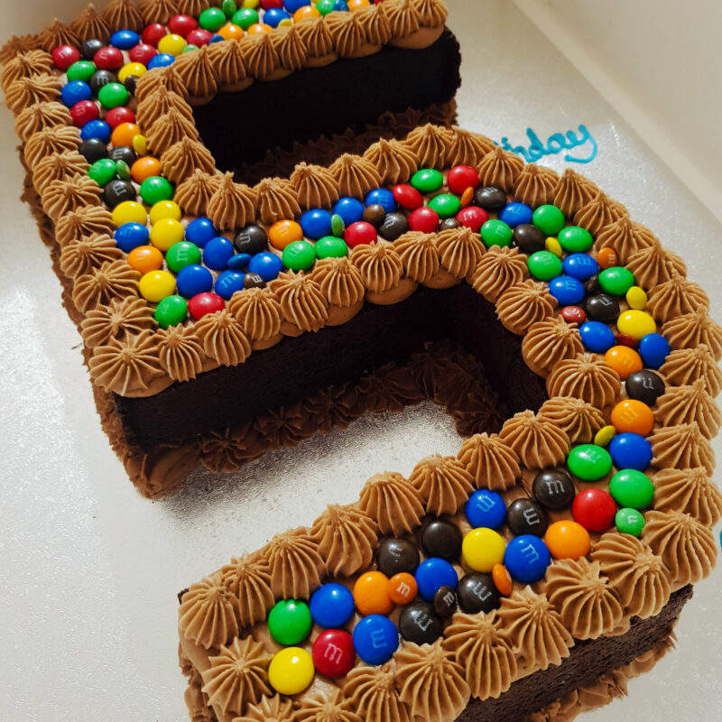 The Number M&M Cake