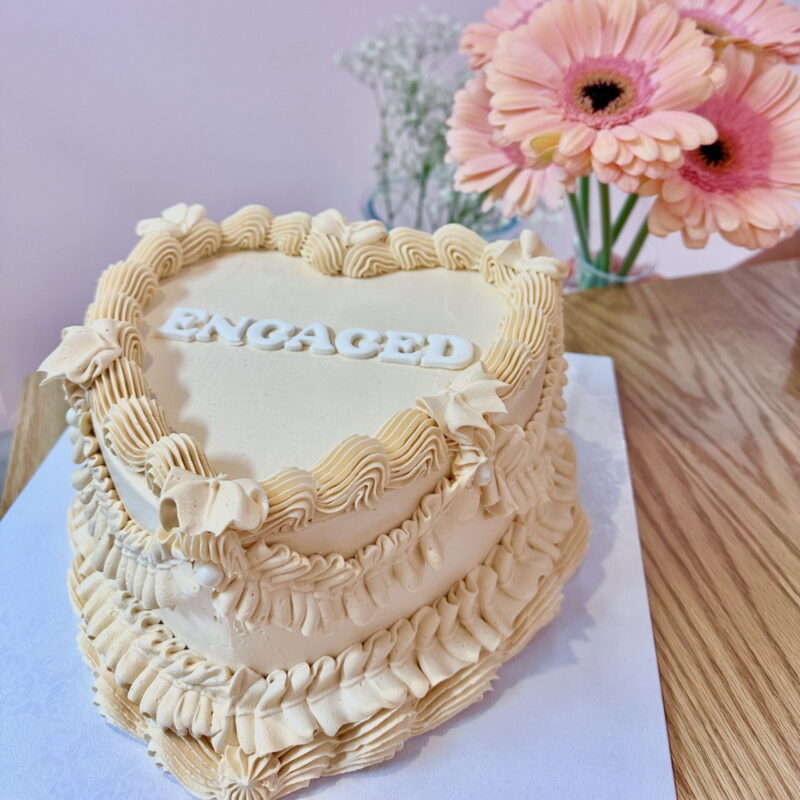 The Engaged Vintage Heart Cake